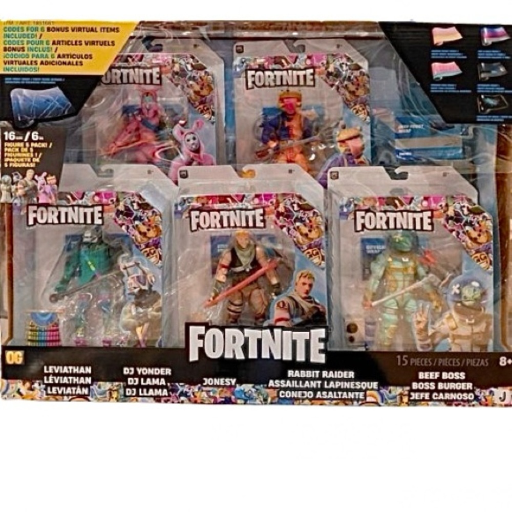 🆕- Fortnite Party Pack 5 Figures Bonus Virtual Items Included! Brand New in Box. - Picture 4 of 12